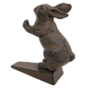 16cm Cast Iron Rabbit Doorstop - Mr Rabbit Is Holding the Door Open!
