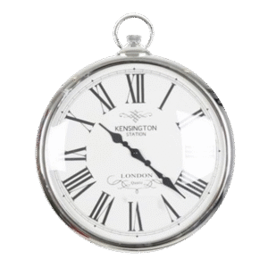 Silver pocket watch clock 42cm