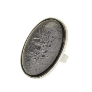 Miss Milly - Chunky Grey Foil Resin Ring (FE364GYIP)