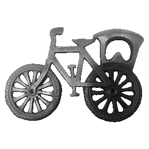 Bike wall mounted cast iron bottle opener