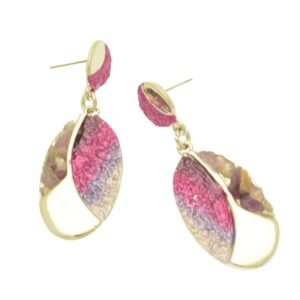 Miss Milly - Purple Oval Stone Chip Earrings (FE786PU) SALE