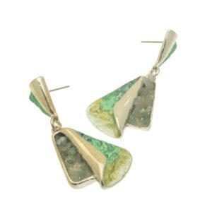 Miss Milly - Green Fan Stone Chip Earrings (FE787GN)