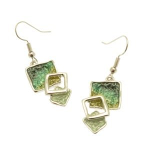 Miss Milly - Green Squares Earrings (FE779GN) SALE
