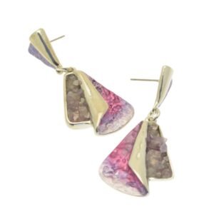 Miss Milly - Purple Fan Stone Chip Earrings (FE787PU) SALE