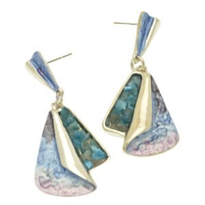 Miss Milly - Blue Fan Stone Chip Earrings (FE787BL) SALE
