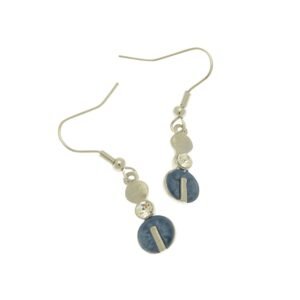 Miss Milly - Blue and Brushed Silver Earrings (FE741BL) SALE