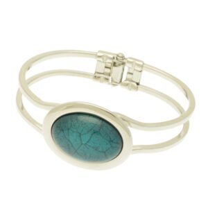 Miss Milly - Forest Green Marble Resin Hinged Bangle (FB66AXMB) SALE