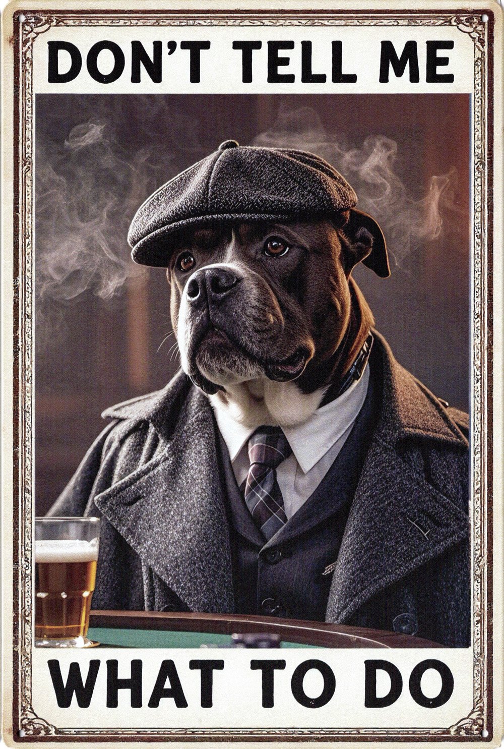 Animal Metal Sign Boxer