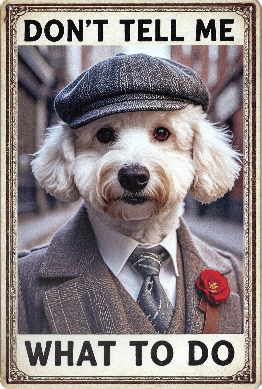 Animal Metal Sign Bichon Frise